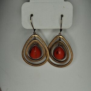 Nine West Vintage America Collection Teardrop Faux Coarl Cabochon Earrings